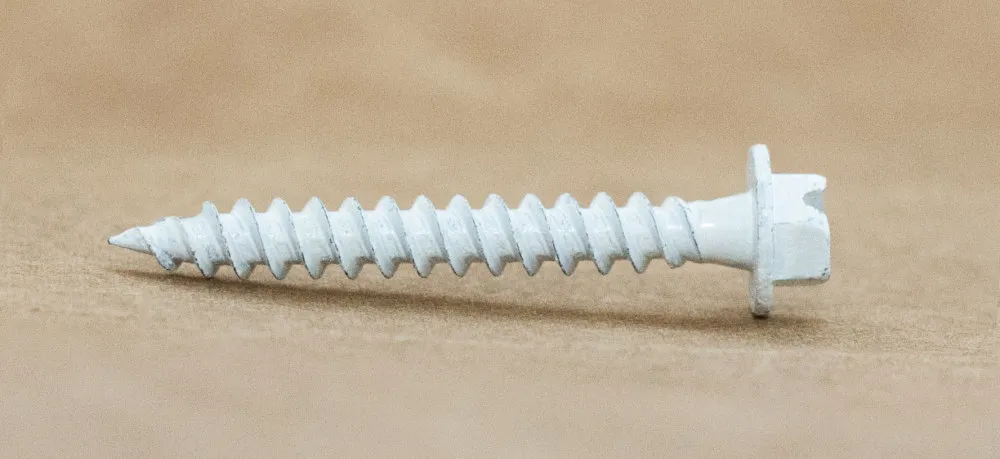 white ceramic slotted screw zip screws