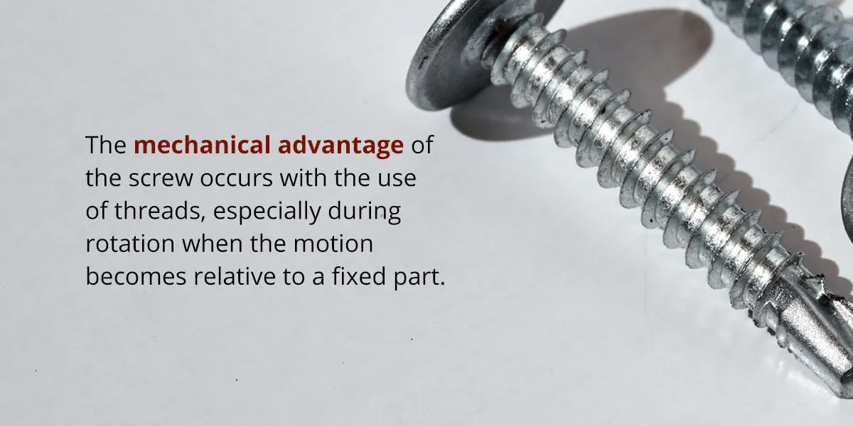 mechanical advantage of screws