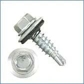 14-14 X 7/8"Self-Drilling Screws IHWH #2Pt W/Sealing Wash 5/16"Head Steel Zinc Plated