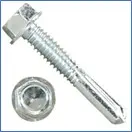 10-16 X 1 1/2" Self-Drilling Screws #5 Pt 5/16" IHWH Unsl Steel Zinc Plated
