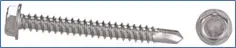 #6-18 X 3/8 Self-Piercing Screws, 1/4" IHWH Unslotted, 410 Stainless, Dacromet 1000Hr