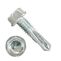 12-24 X 7/8" Self-Drilling Screws #4 Pt 5/16" IHWH Unsl Steel Zinc Plated