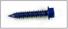 Blue hex washer head concrete screw